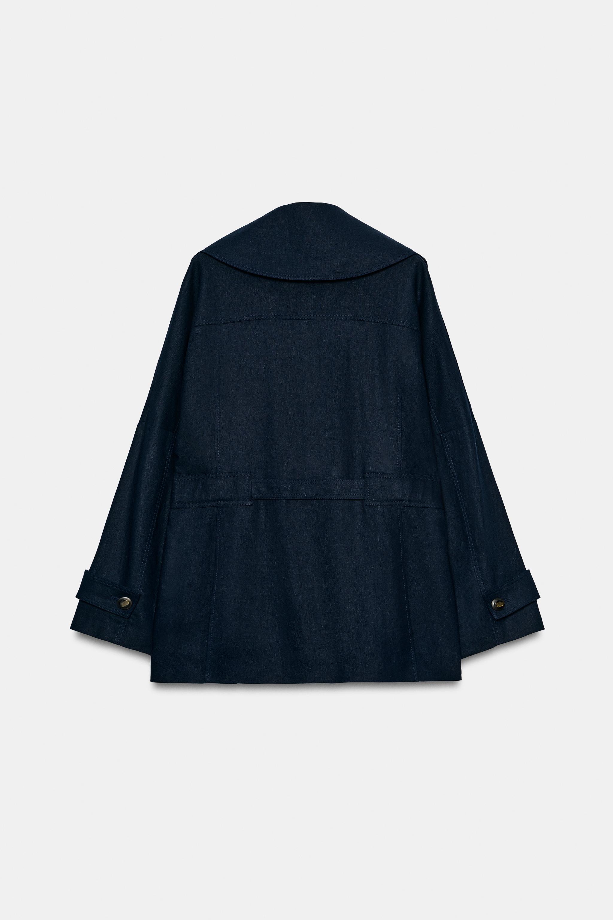 VESTE TRENCH EN LIN À CEINTURE